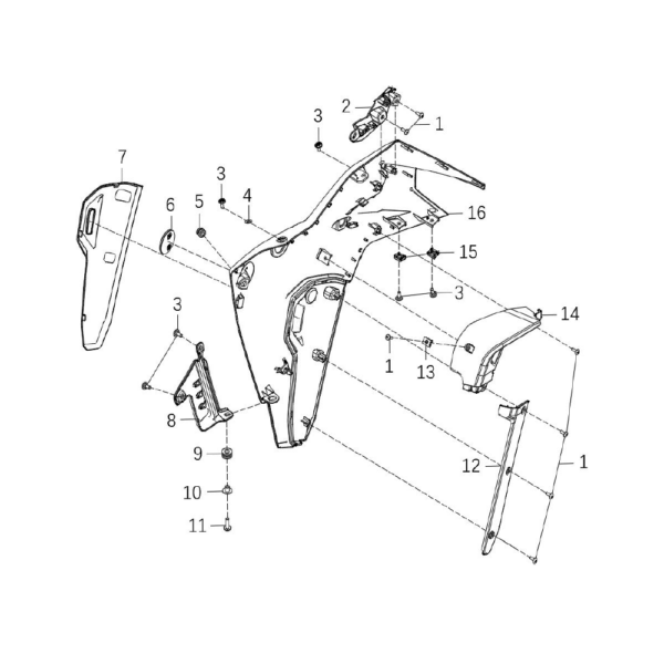 Plastiche anteriori laterali SX - Kove 800X (Rally)